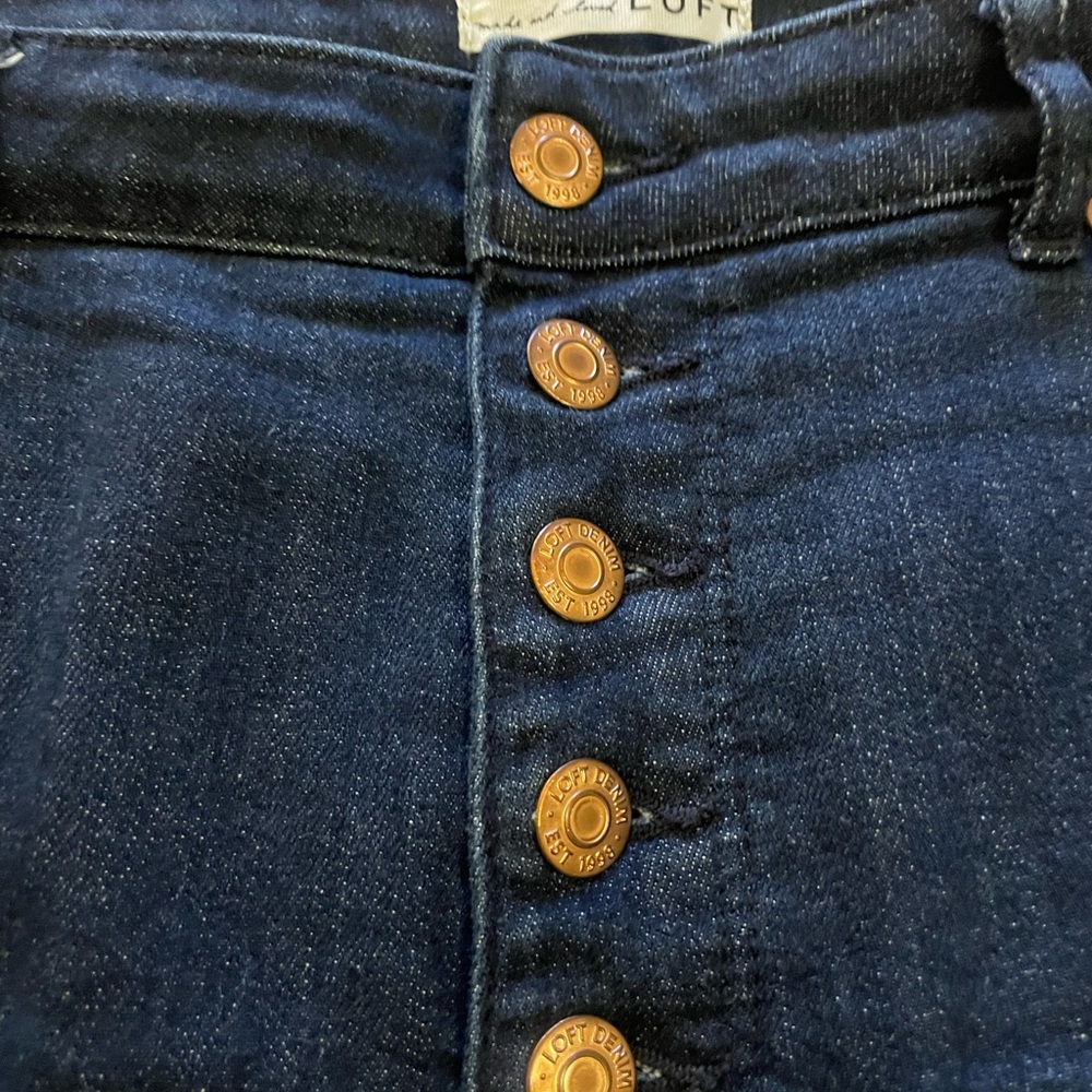 LOFT Dark Blue Ankle Jeans - Picture 2 of 4
